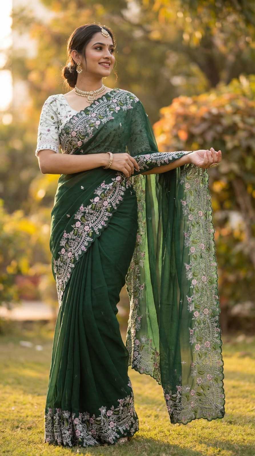 Morni Rangoli Silk Sequence Saree