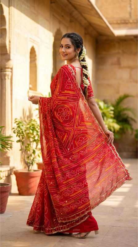Faux Georgette Printed Saree