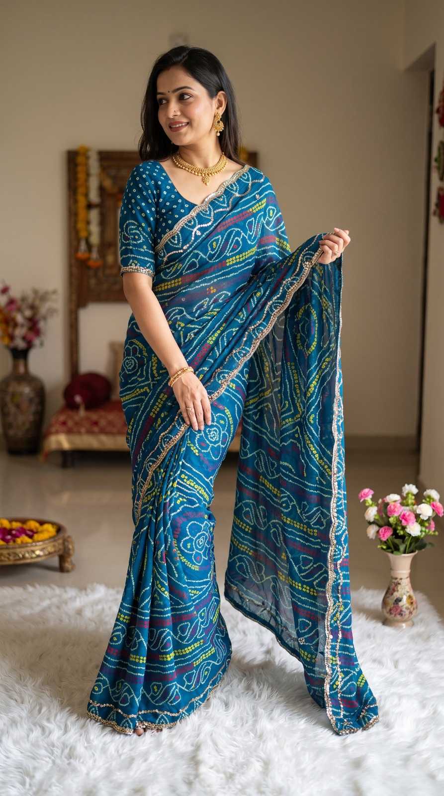 Faux Georgette Printed Saree