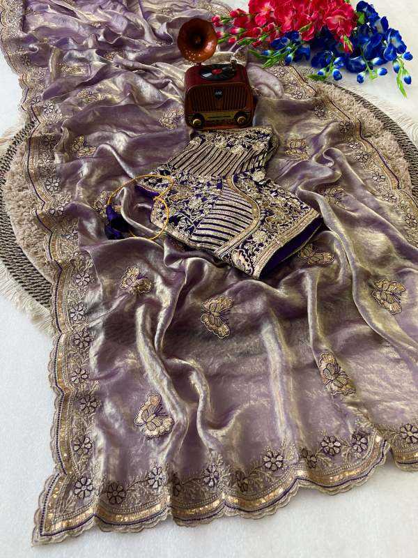 Ura Satin Sequin Saree