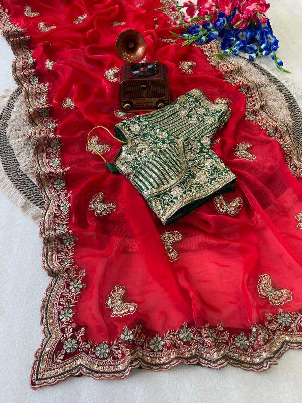 Ura Satin Sequin Saree