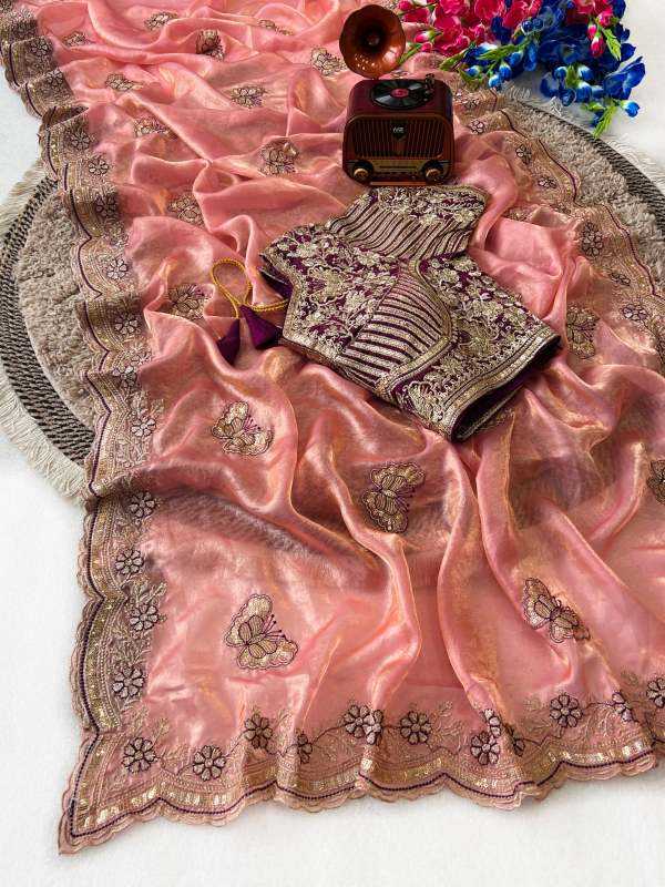 Ura Satin Sequin Saree