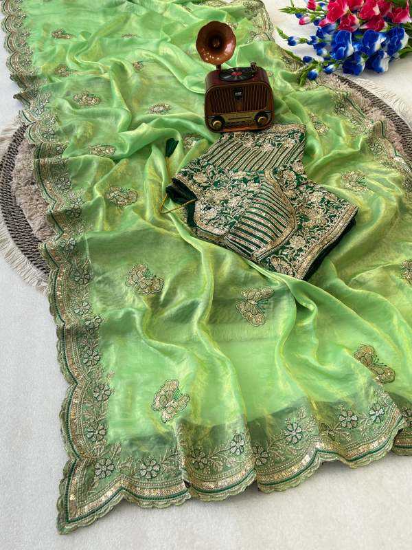Ura Satin Sequin Saree