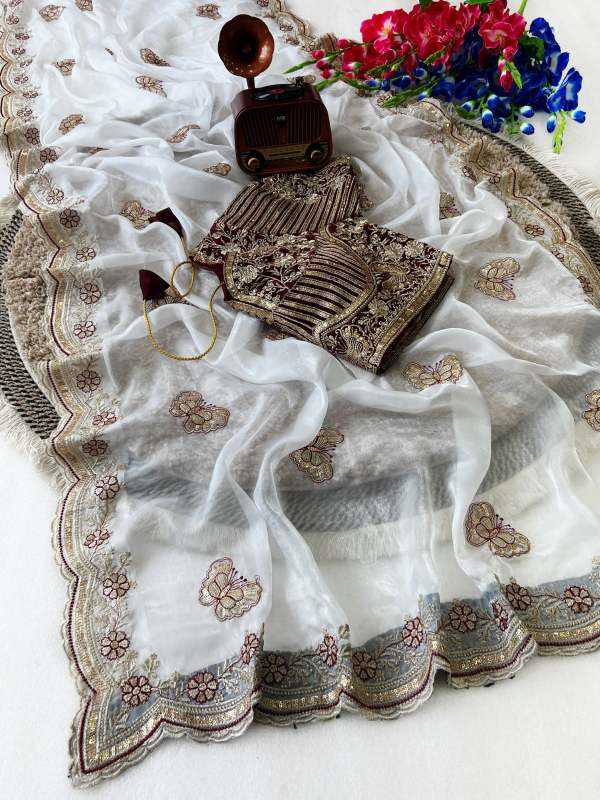 Ura Satin Sequin Saree