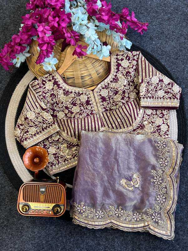 Ura Satin Sequin Saree