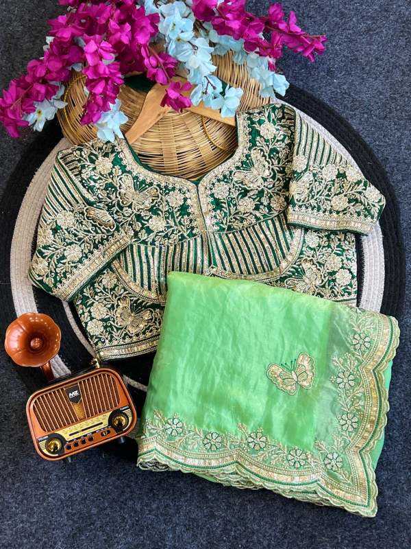 Ura Satin Sequin Saree