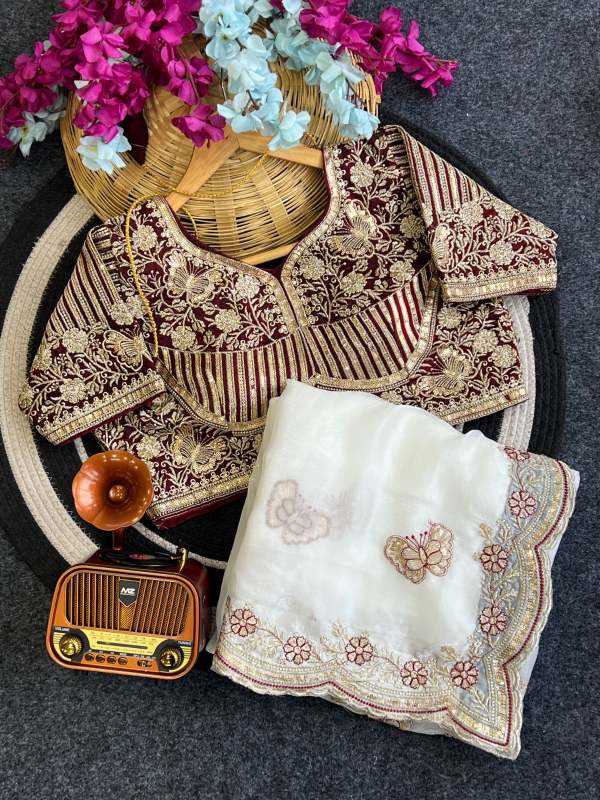 Ura Satin Sequin Saree