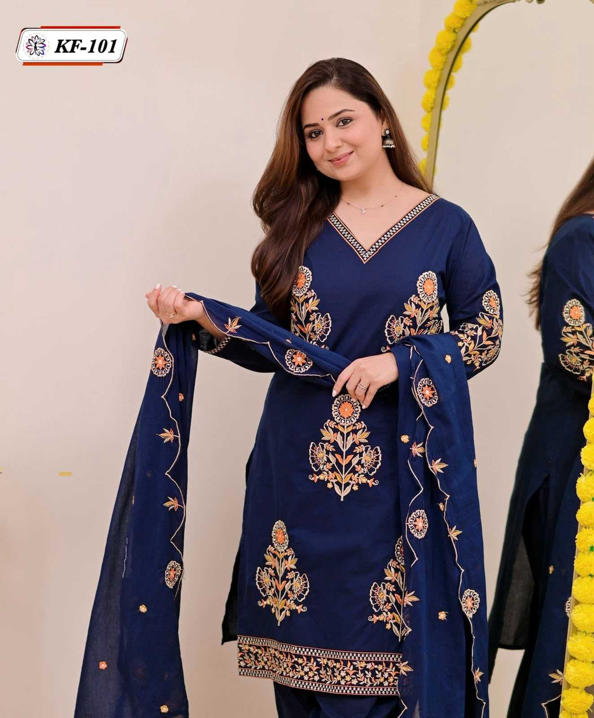 Heavy Roman Silk Embroidery Suit