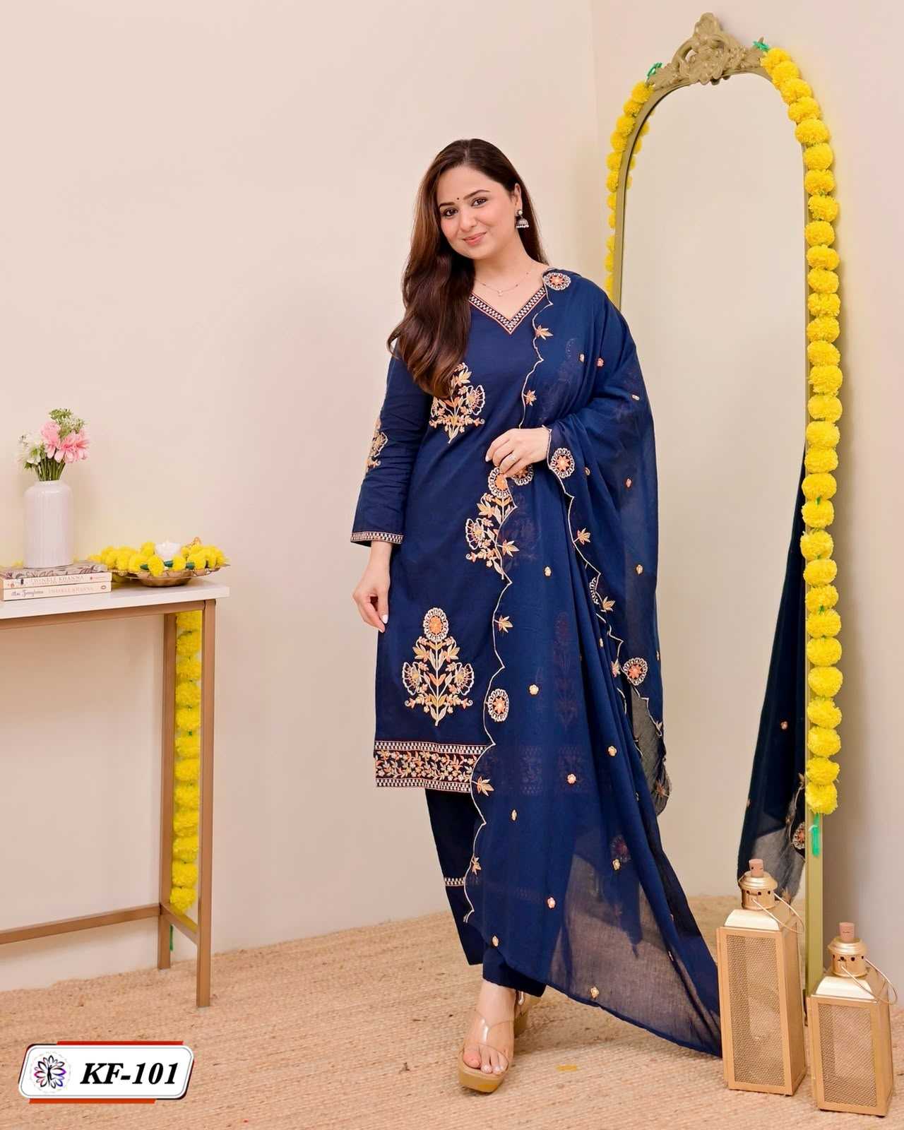 Heavy Roman Silk Embroidery Suit