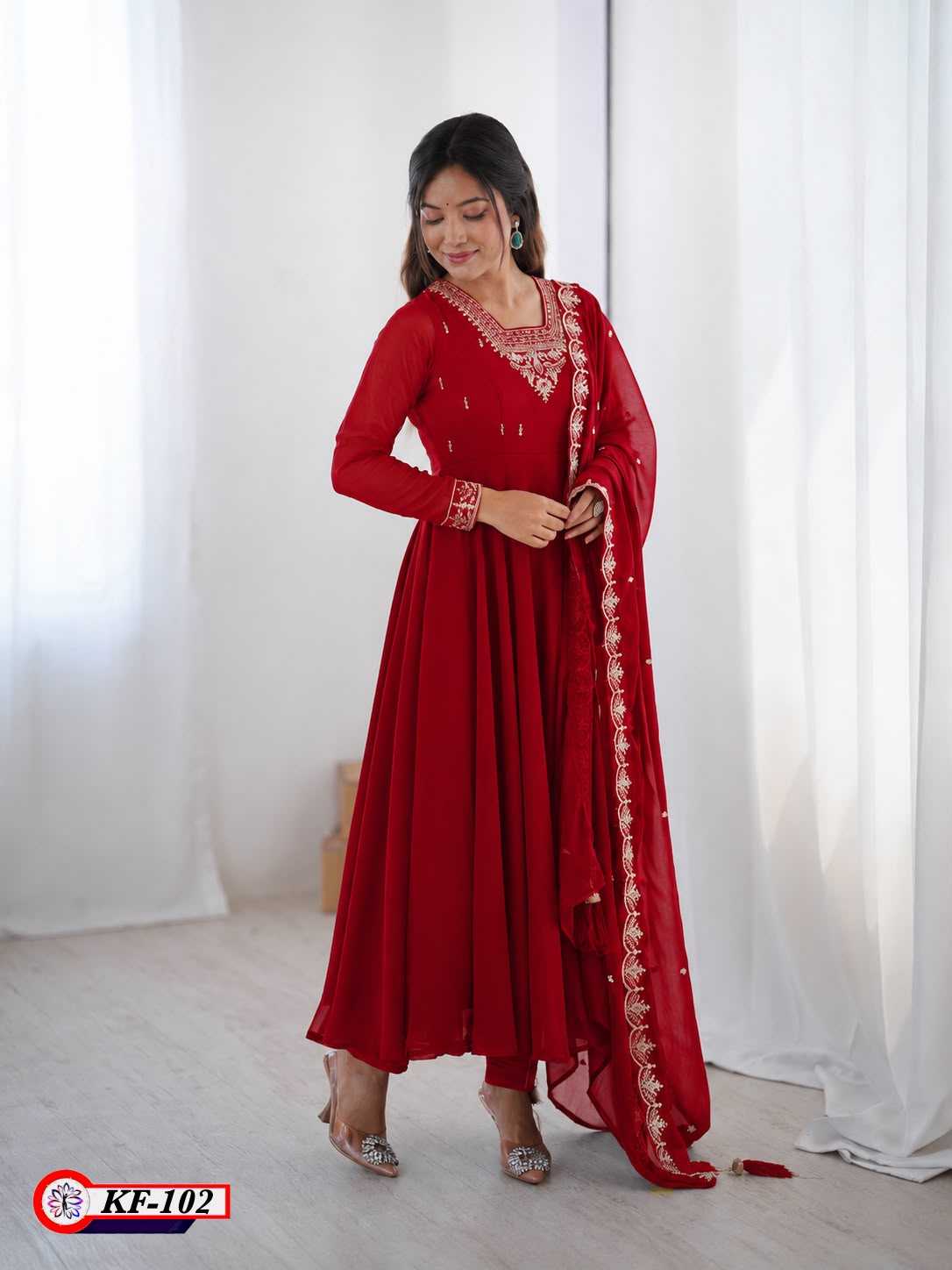 Georgette Embroidery Gown