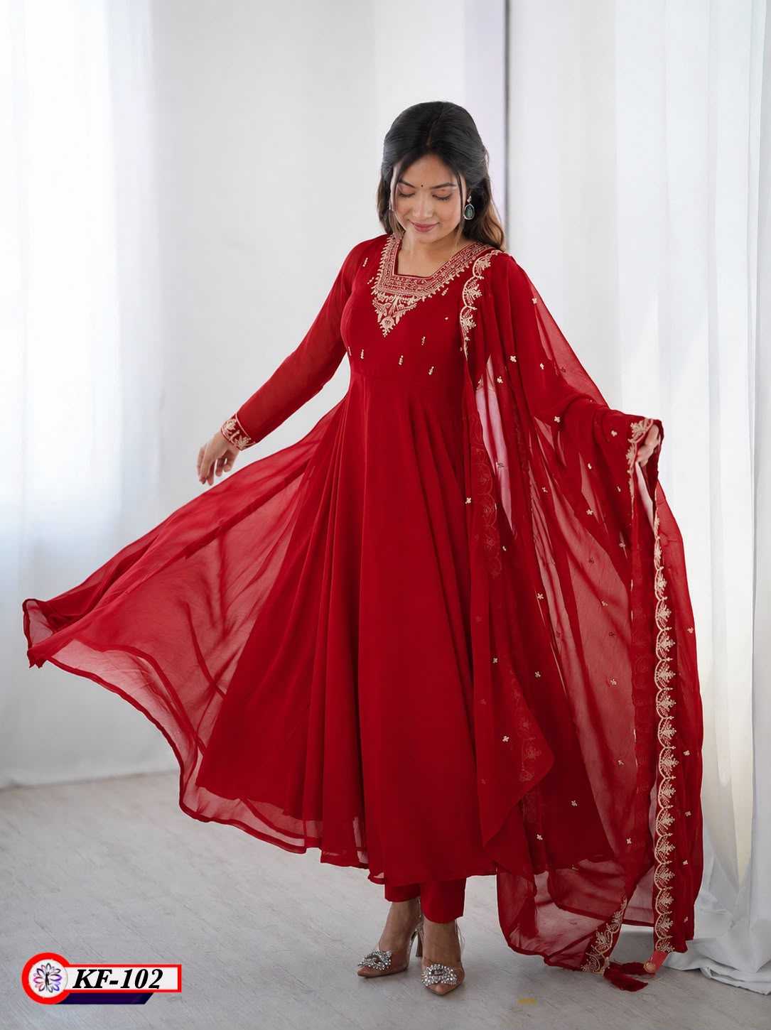 Georgette Embroidery Gown