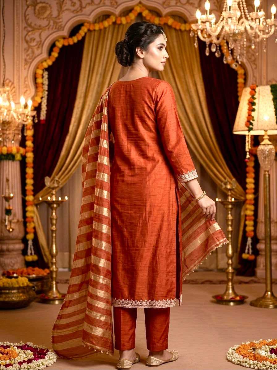 Vichitra Silk Embroidery Suit