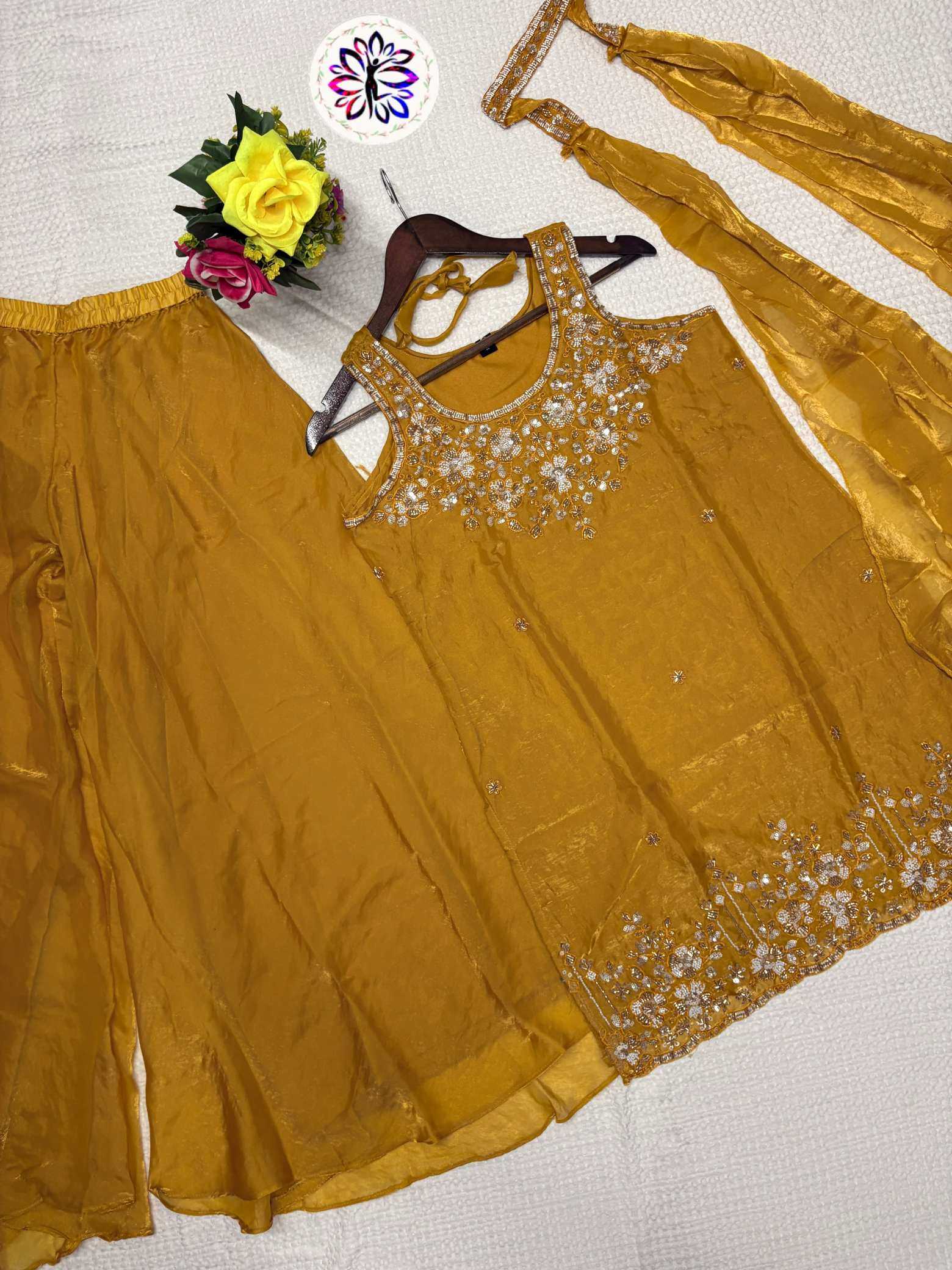 Satin Embroidery Suit