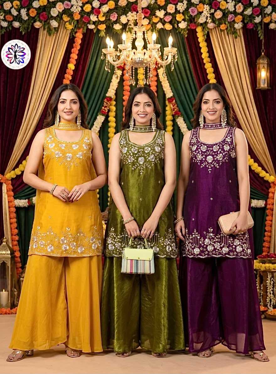 Satin Embroidery Suit