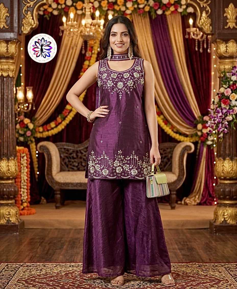 Satin Embroidery Suit