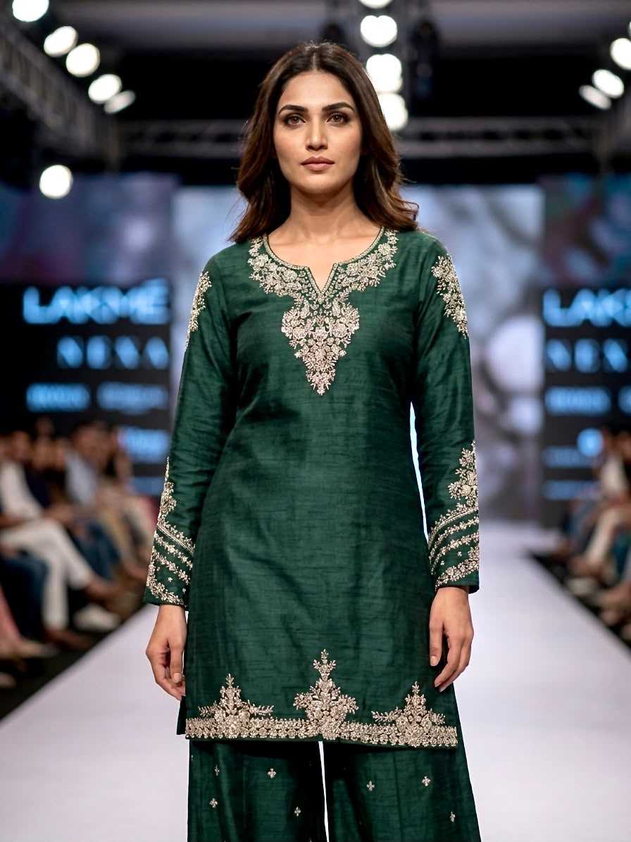 Soft Vichitra Embroidery Suit