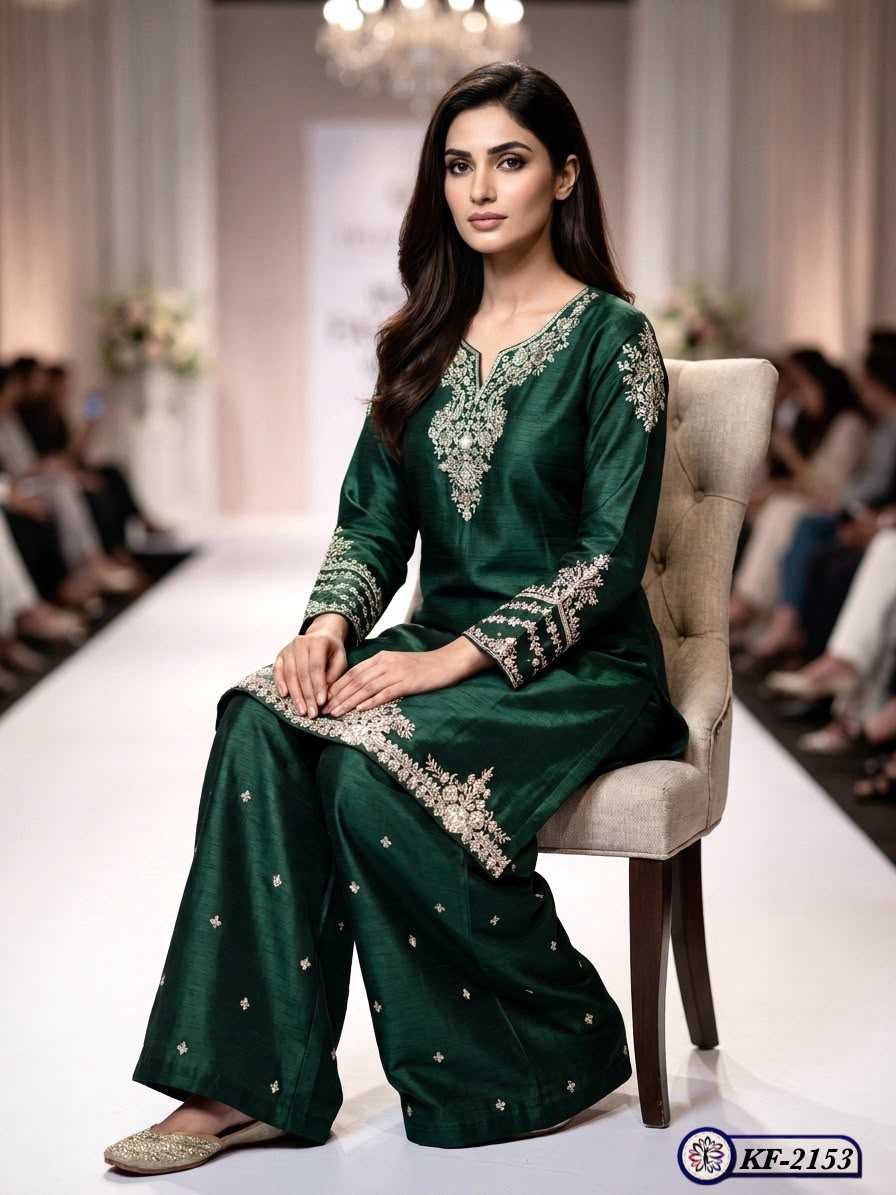 Soft Vichitra Embroidery Suit
