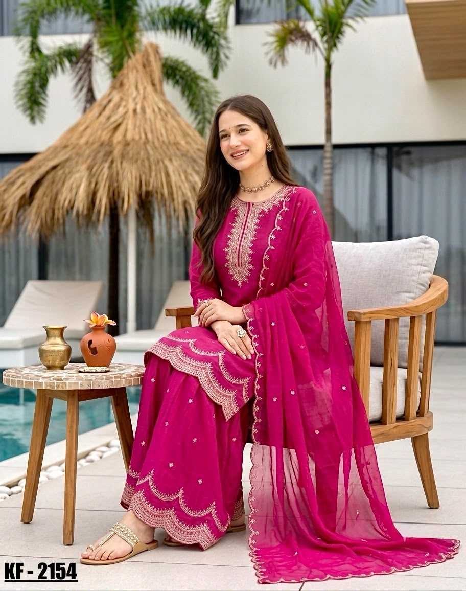 Soft Vichitra Embroidery Suit