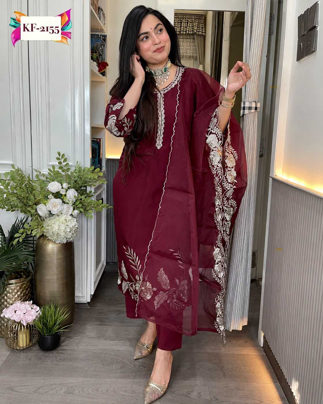 Heavy Roman Silk Embroidery Suit