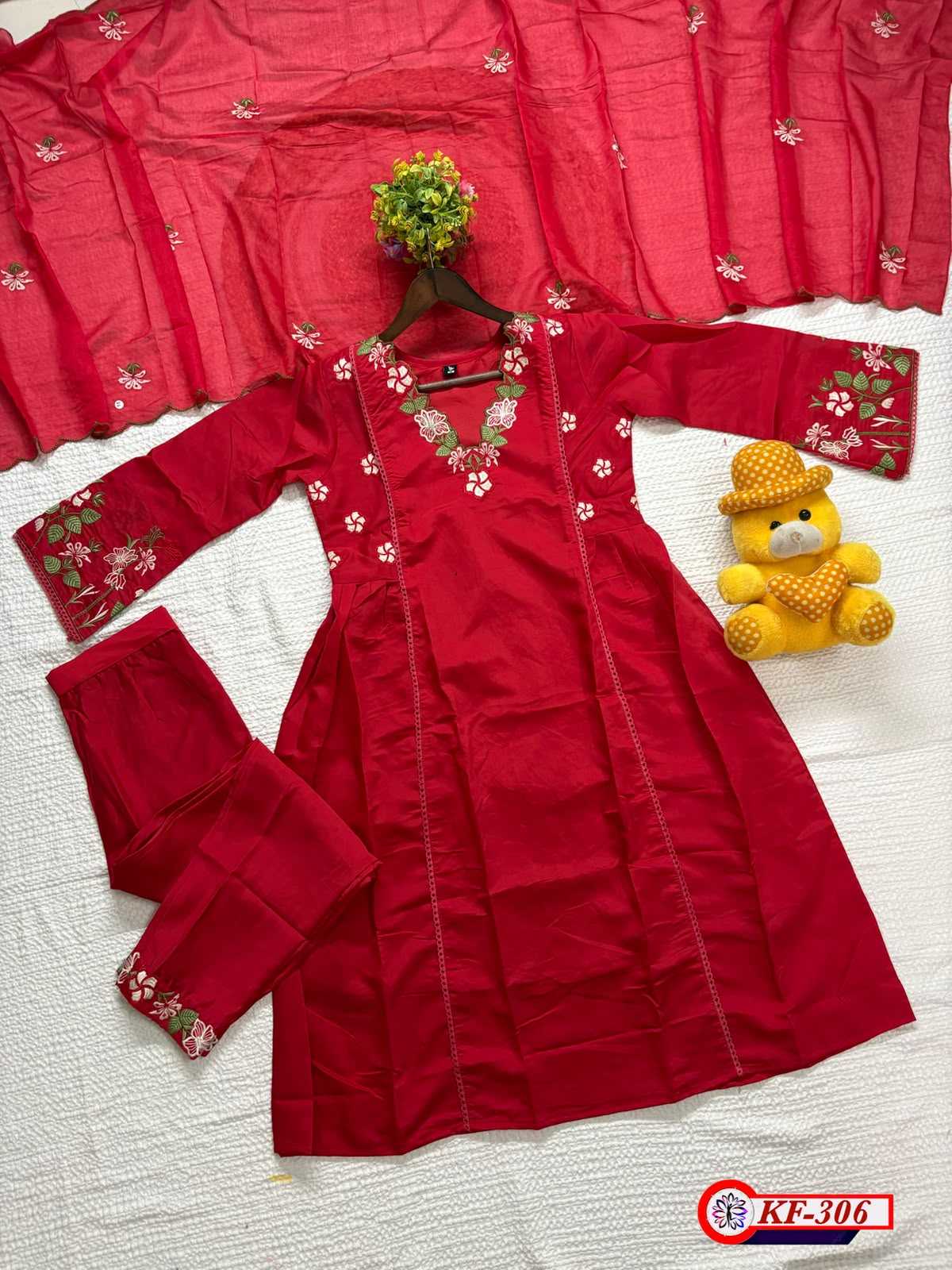 Chanderi Soft Embroidery Suit