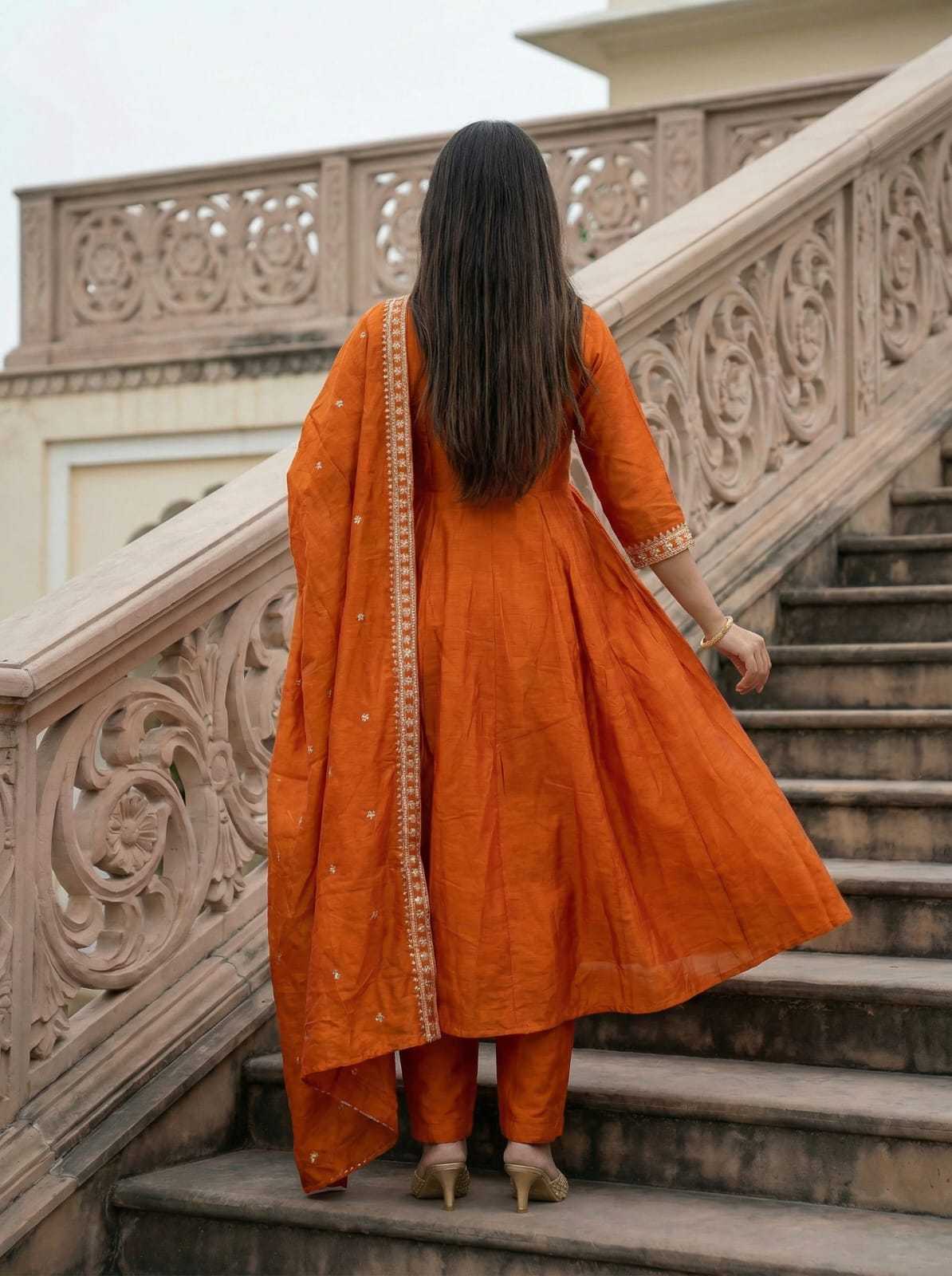 Soft Vichitra Embroidery Suit