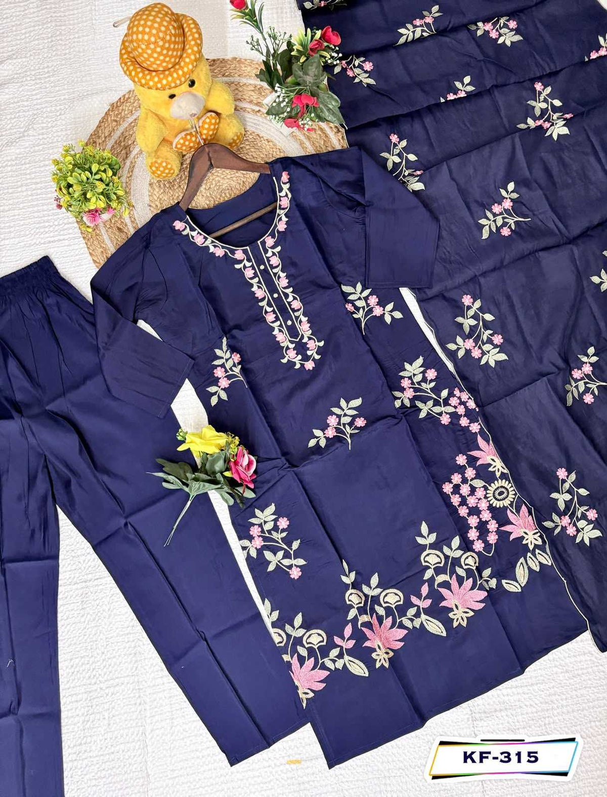 Chanderi Soft Embroidery Suit