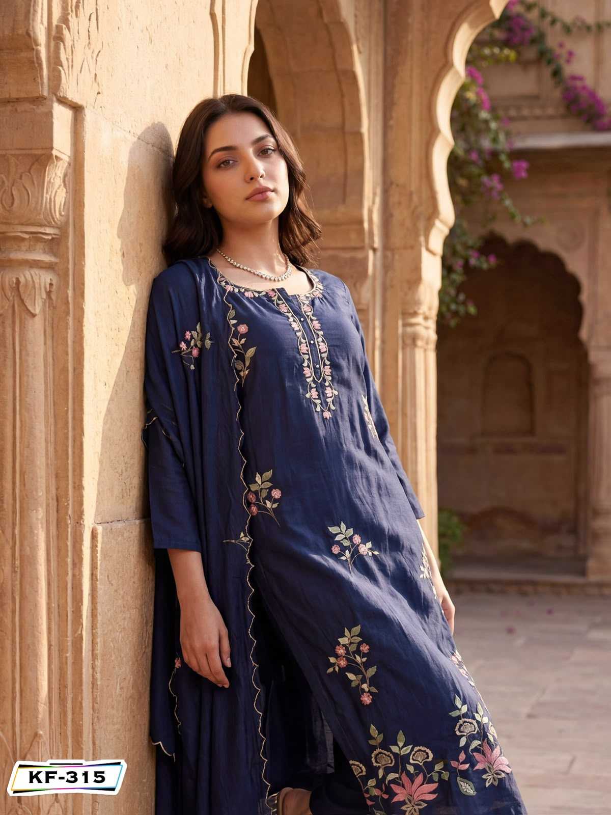 Chanderi Soft Embroidery Suit