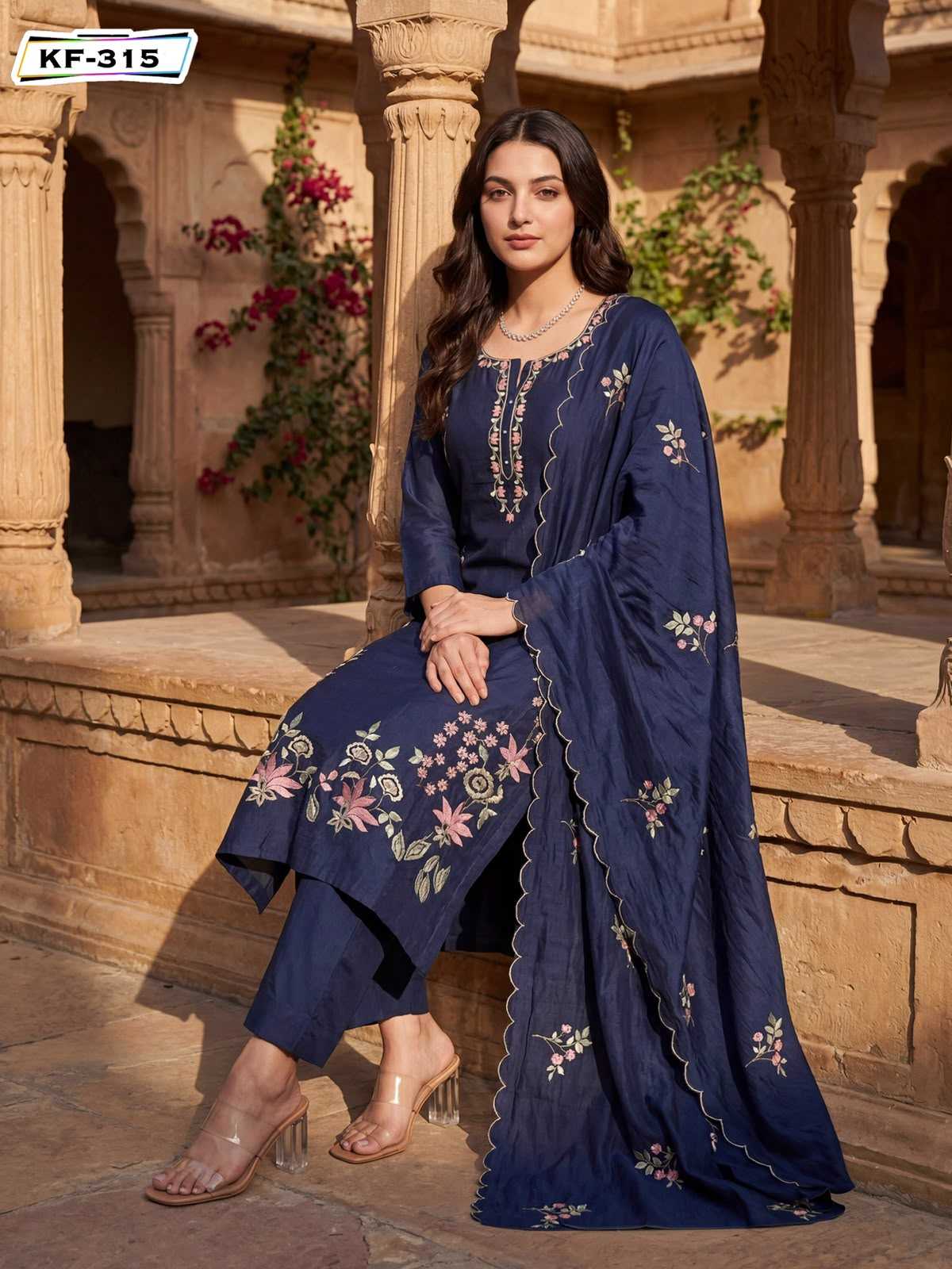 Chanderi Soft Embroidery Suit