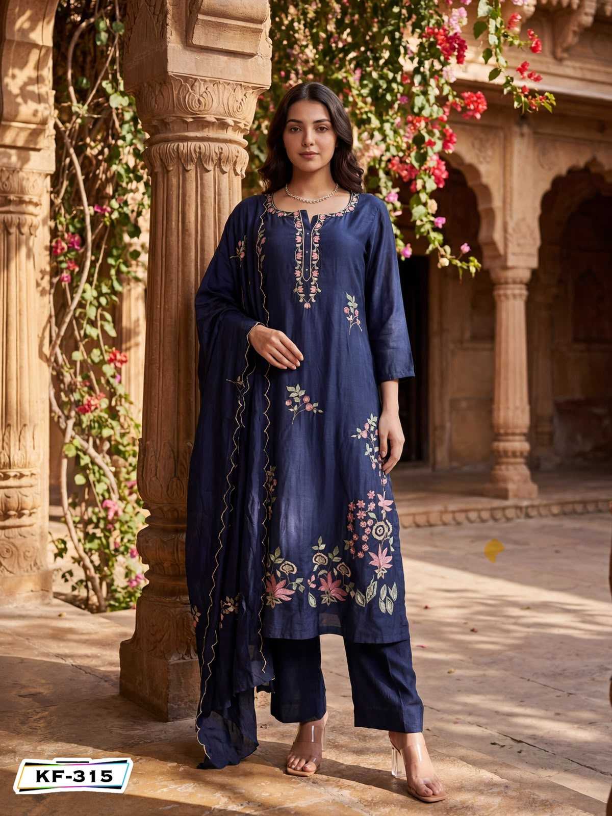 Chanderi Soft Embroidery Suit