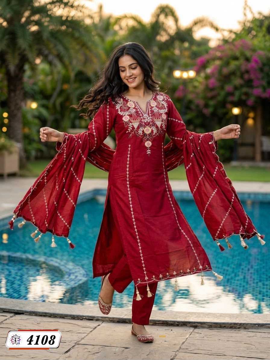 Heavy Roman Silk Designer Kurti