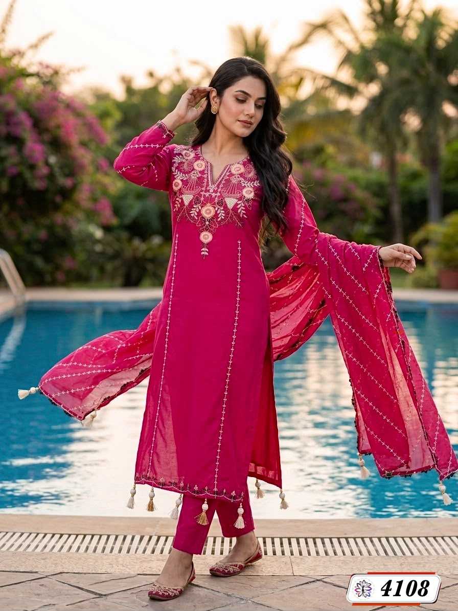 Heavy Roman Silk Designer Kurti