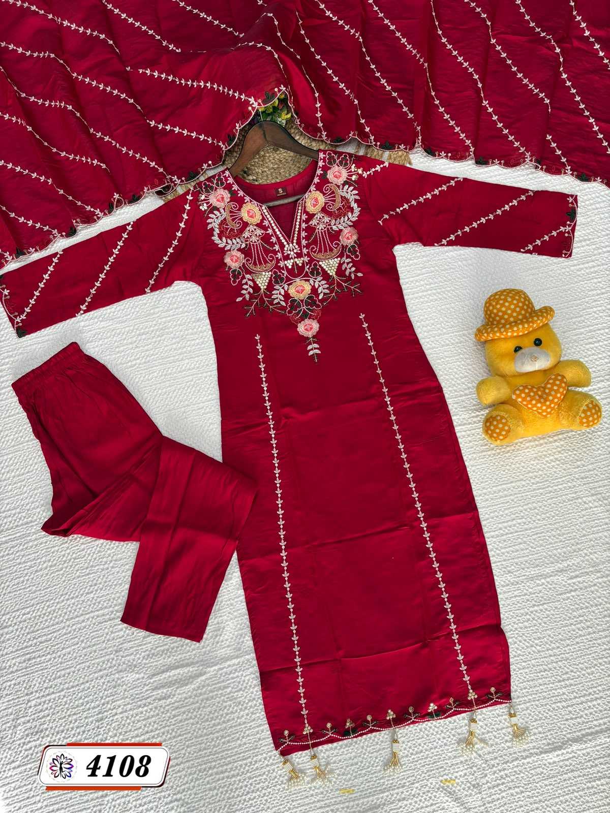 Heavy Roman Silk Designer Kurti