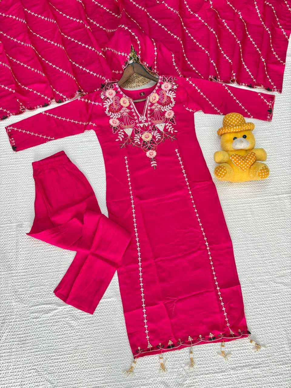 Heavy Roman Silk Embroidery Suit