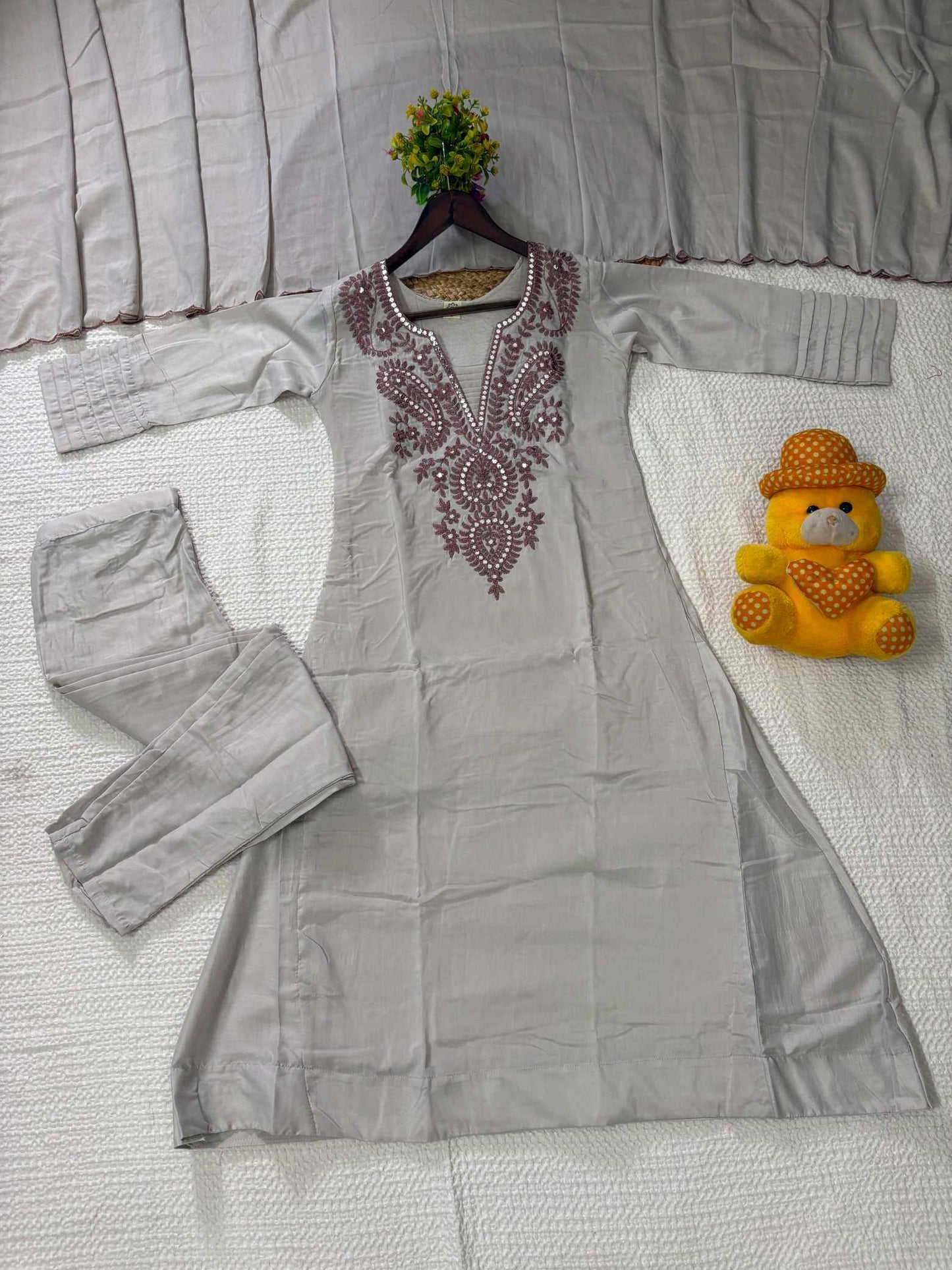 Cotton Embroidery Suit