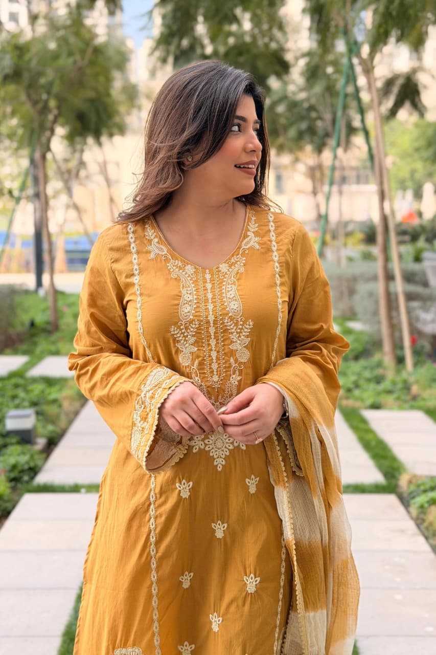Heavy Roman Silk Embroidery Suit