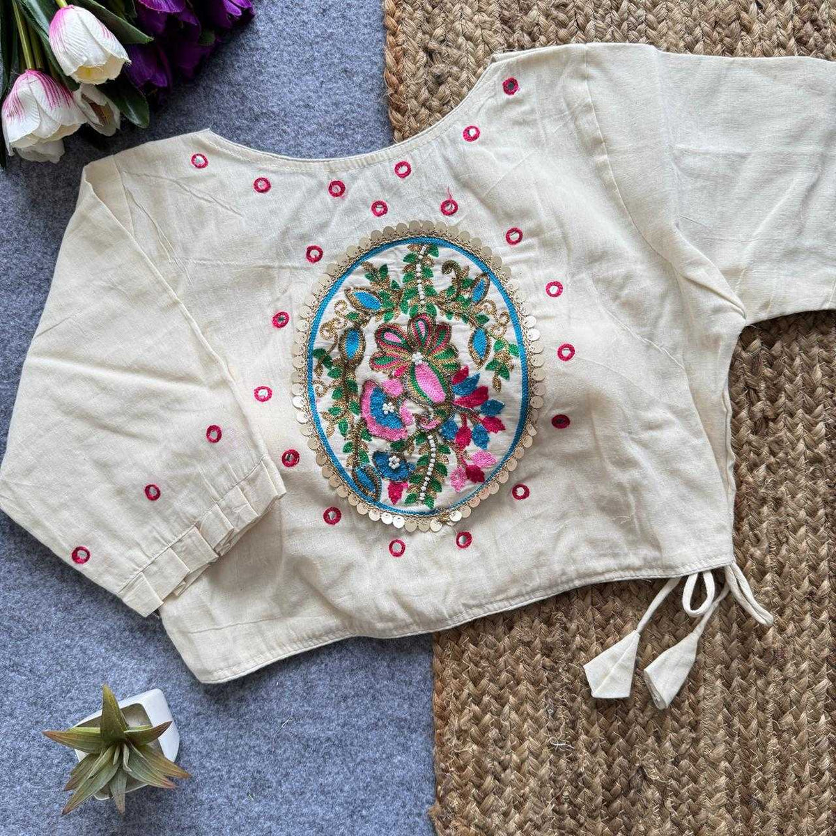 Ananya Cotton Cambric Designer Blouse