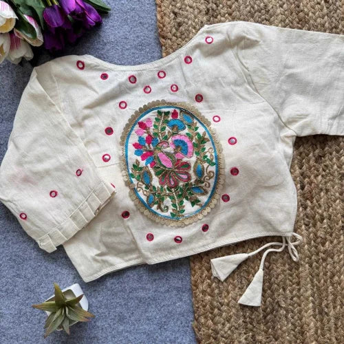 Ananya Cotton Cambric Designer Blouse
