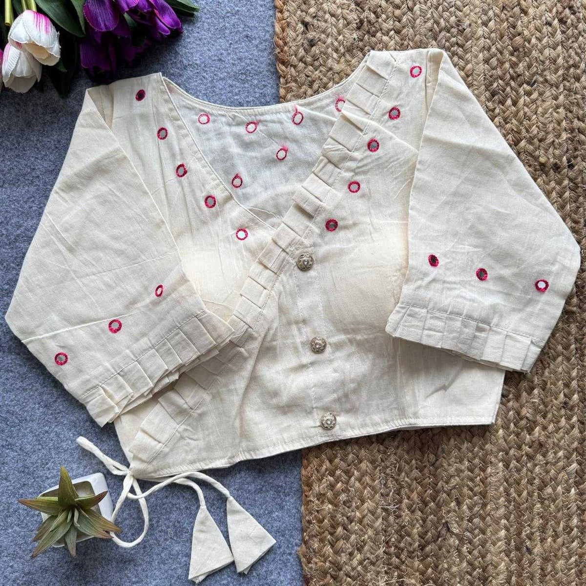Ananya Cotton Cambric Designer Blouse