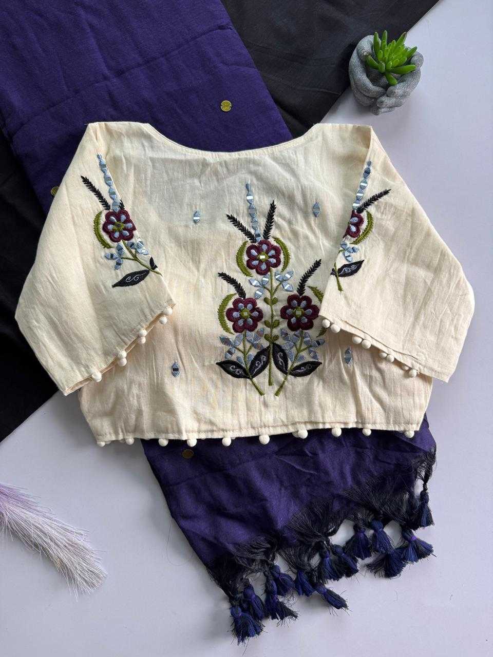 Khadi Cotton Designer Blouse in Kashmir Blue