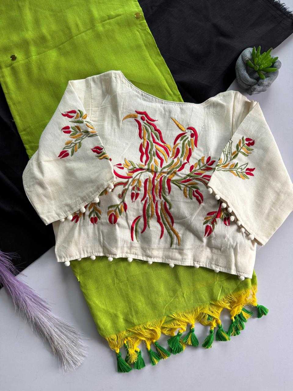 Khadi Cotton Designer Blouse in Kashmir Blue