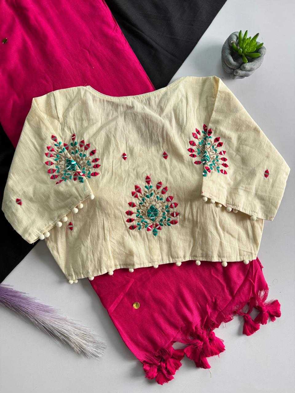 Khadi Cotton Designer Blouse in Kashmir Blue
