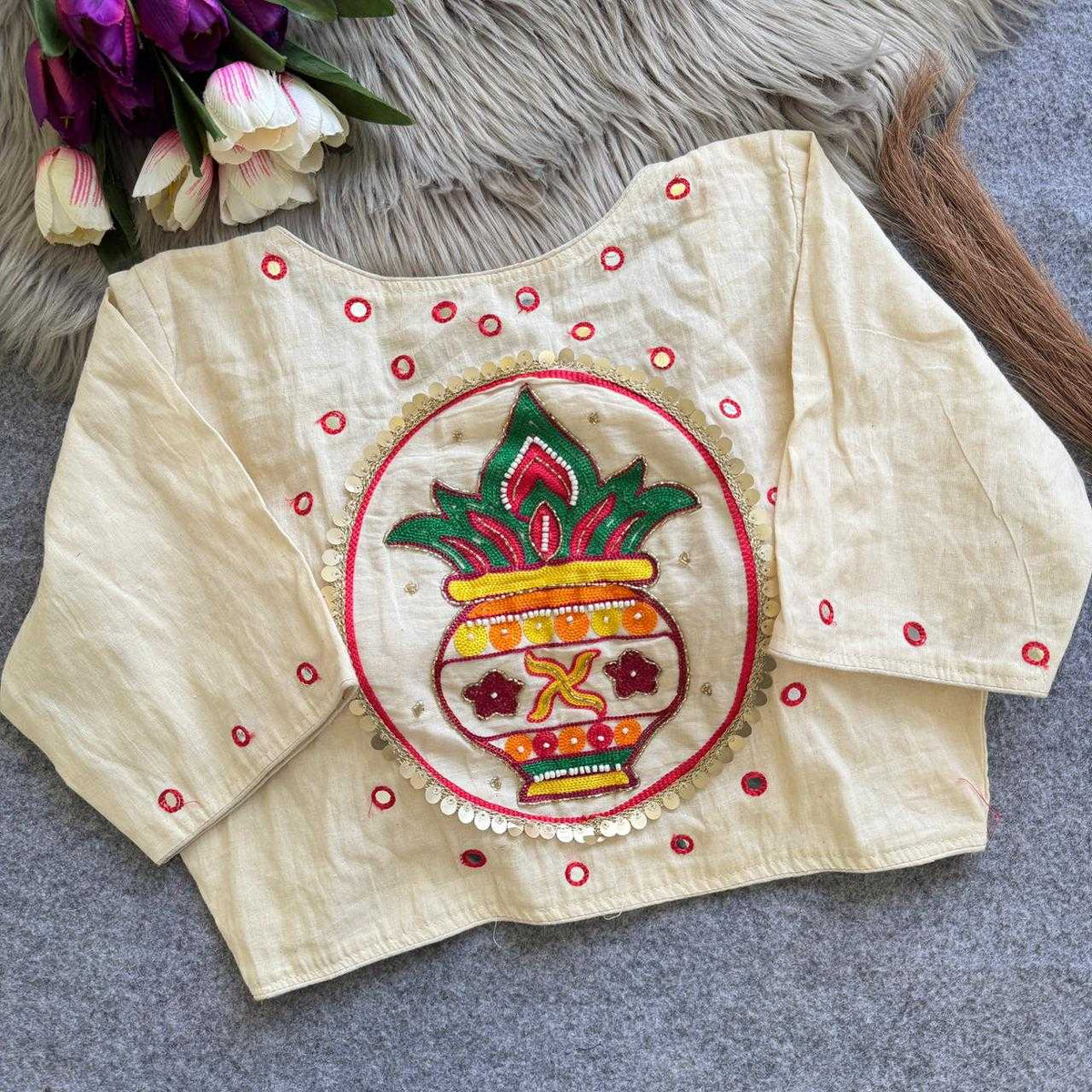 Devika Cotton Embroidered Blouse