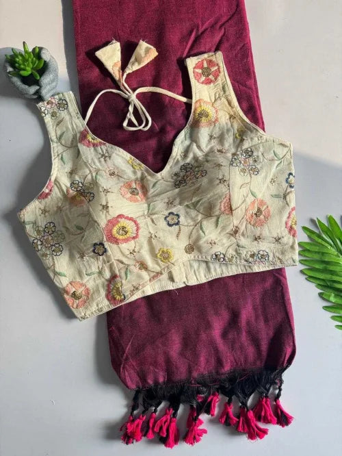 Khadi Cotton Designer Blouse JT-148336