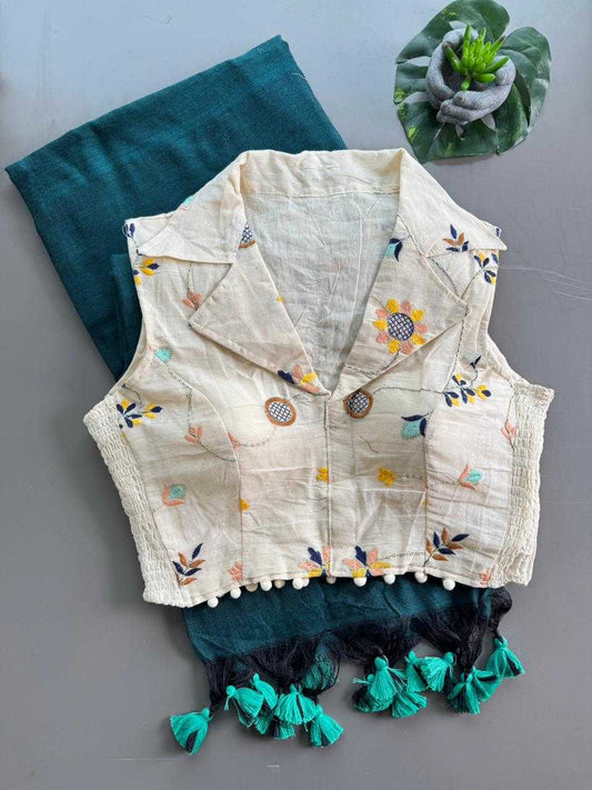 Khadi Cotton Printed Blouse