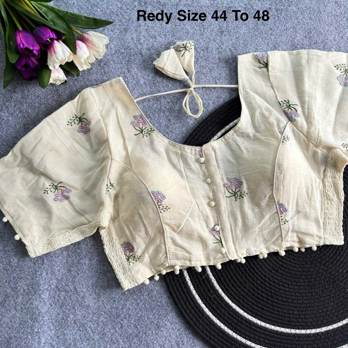 Ishani Pure Cotton Sequence Embroidery Blouse