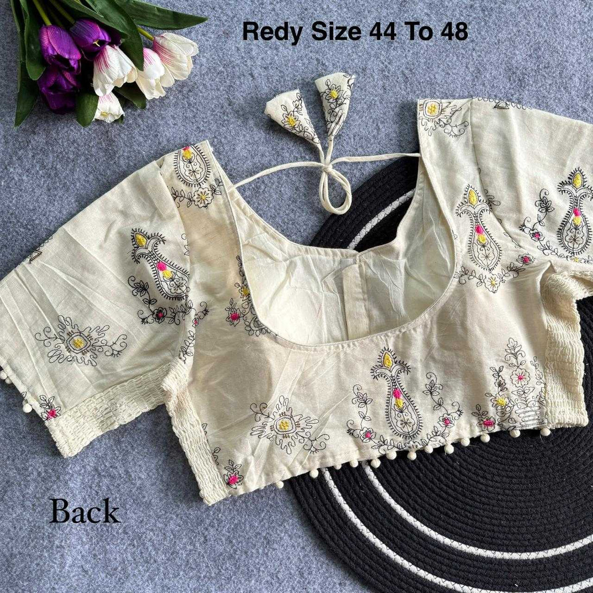 Ishani Pure Cotton Sequence Embroidery Blouse