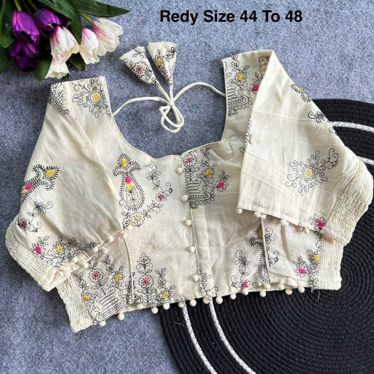 Ishani Pure Cotton Sequence Embroidery Blouse