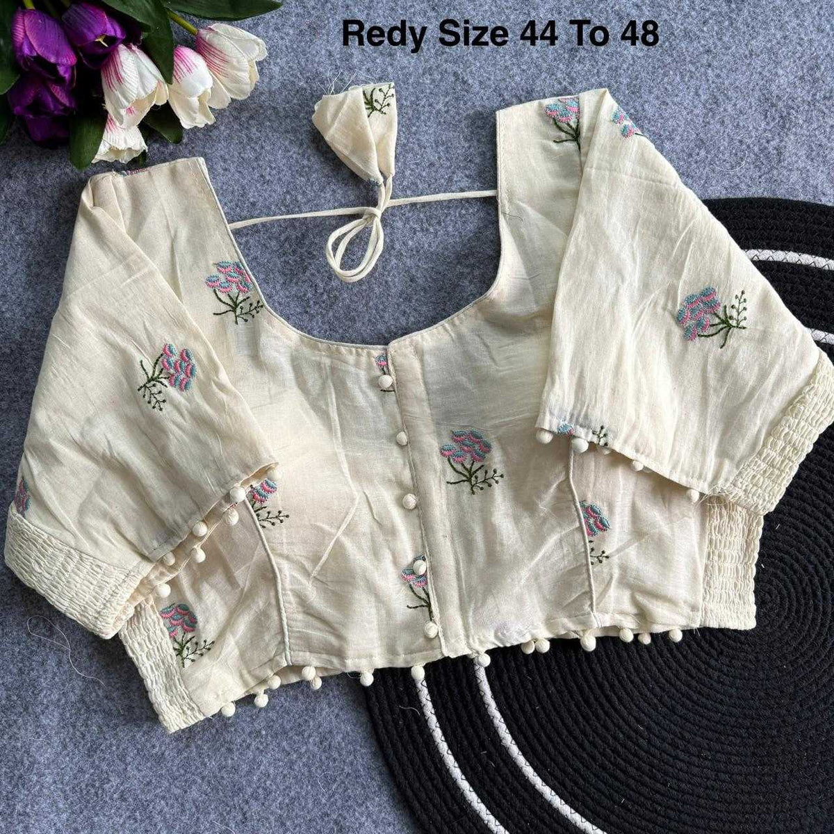 Ishani Pure Cotton Sequence Embroidery Blouse