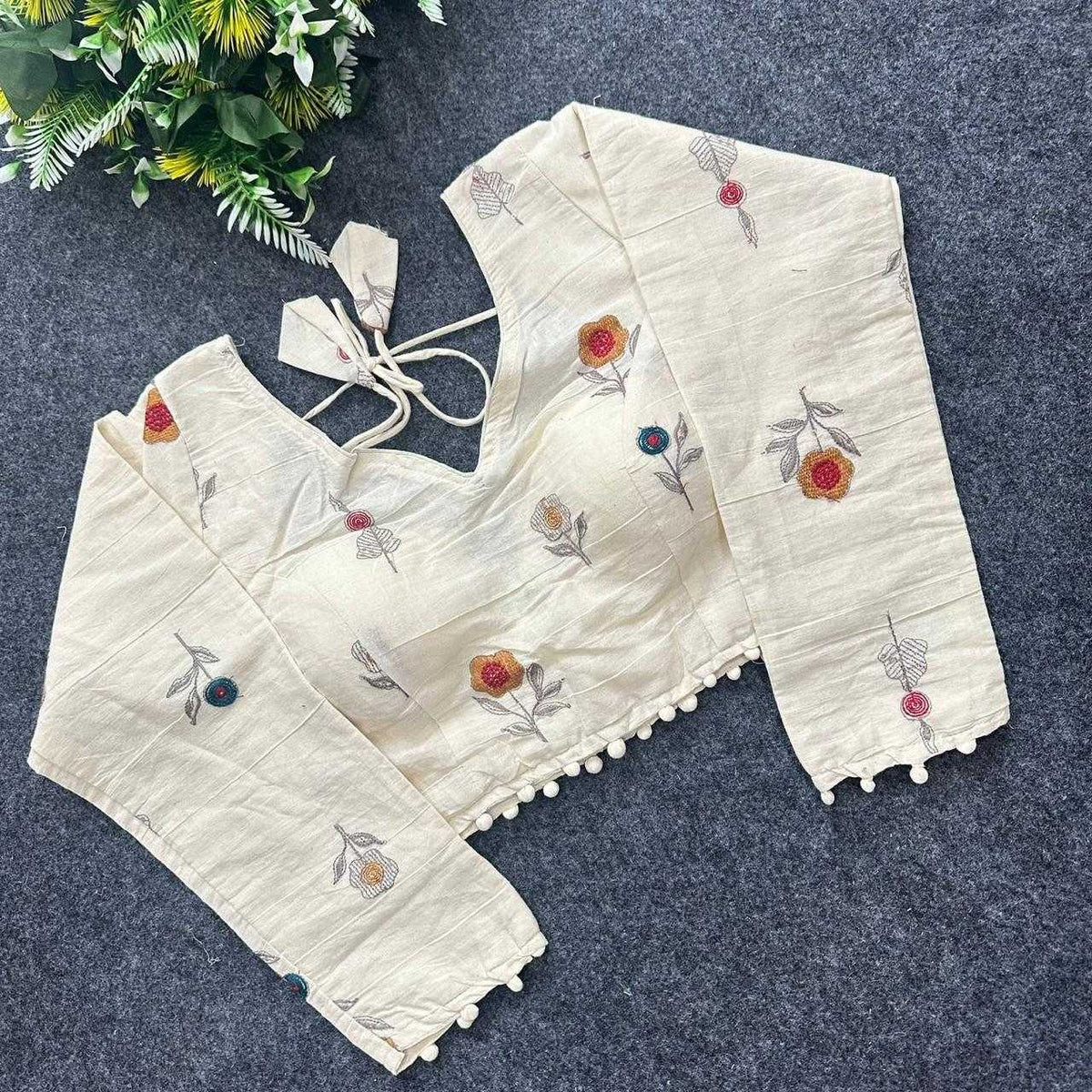 Kashvi Khadi Cotton Designer Blouse in Cold Purple