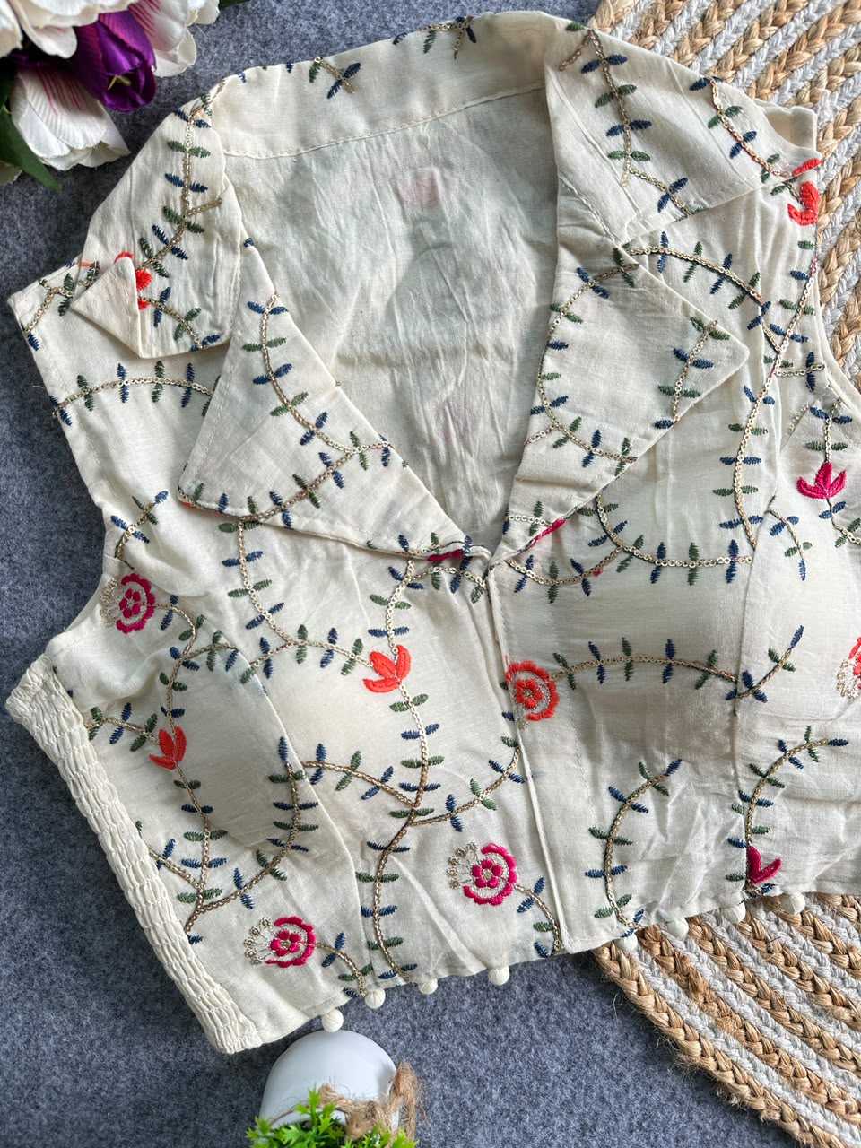 Khadi Cotton Designer Blouse JT-138824